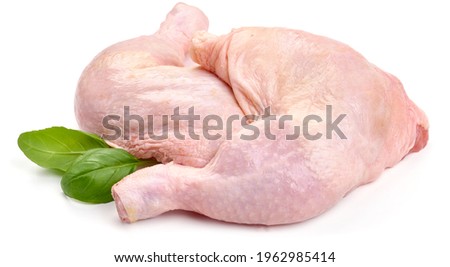 Raw chicken leg quarters, isolated on white background. High resolution image. Royalty-Free Stock Photo #1962985414