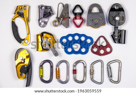 Personal protective equipment in rope access Royalty-Free Stock Photo #1963059559