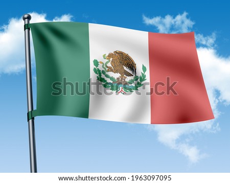 Mexico Flag sky clouds background texture stock footage