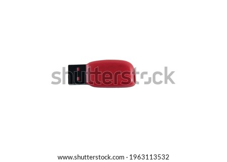 red memory card isolate on white background