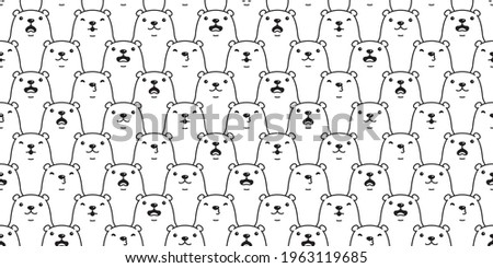 Bear seamless pattern polar bear vector breed cartoon tile wallpaper doodle repeat background illustration white design