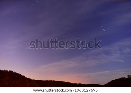 April Lyrids meteor shower in the night sky.