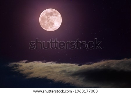 Super pink full moon. It is a full moon, very close to the Earth and in shades of pink. The Super Moon will be visible in the northern hemisphere.