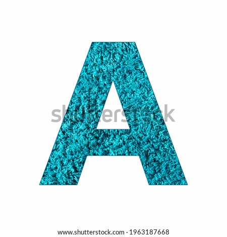 Alphabet Letter A - Blue Towel Background