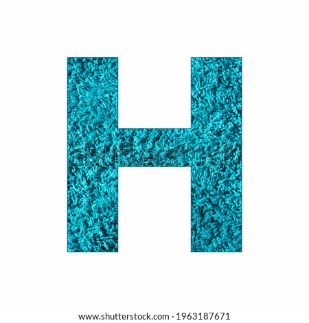 Alphabet Letter H - Blue Towel Background