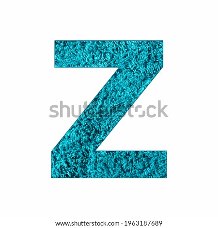 Alphabet Letter Z - Blue Towel Background