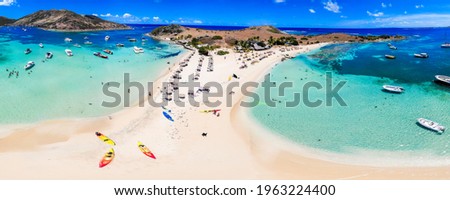 Pinel Island located on the coast of the caribbean island of St Martin.  Royalty-Free Stock Photo #1963224400