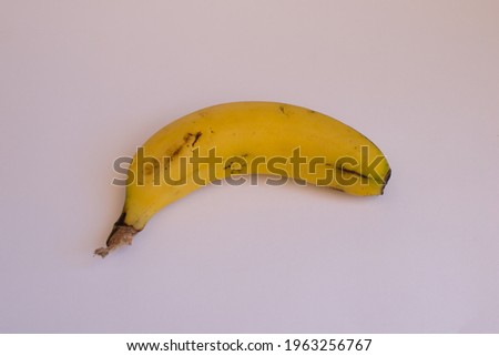picture of a ripe banana on white isolated background.
