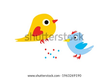 a pair of cheerful cheerful cute birds.design elements.isolated on a white background .vector illustration.