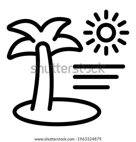 Palm beach icon. Outline Palm beach vector icon for web design isolated on white background