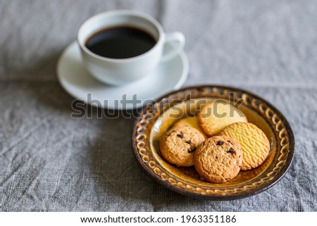 Cookies and coffee on the table