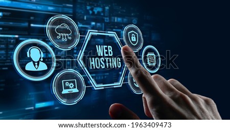 Internet, business, Technology and network concept. Web Hosting. The activity of providing storage space and access for websites Royalty-Free Stock Photo #1963409473