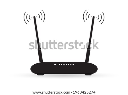 Router icon. Wifi or wireless network. Modern internet access concept. Vector illustration.