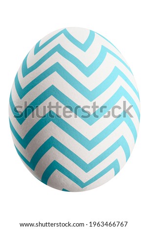 Large picture of an isolated easter egg with a stripes pattern.