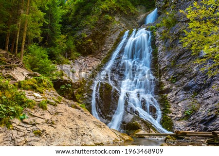 Bride's Veil Waterfall, Cascada Valul Miresei, Apuseni, Cluj County, Romania Royalty-Free Stock Photo #1963468909