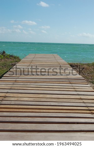Wood deck pier ocean view