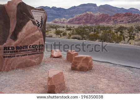 Red Rock Canyon near Las Vegas, Nevada. Royalty-Free Stock Photo #196350038
