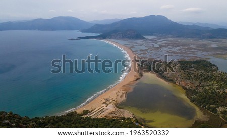 Iztuzu Beach view from Hill in Dalyan of Turkey. High quality photo