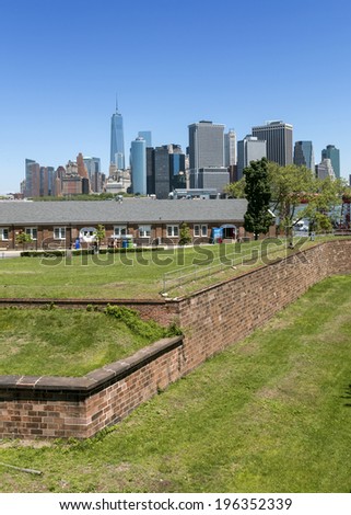Manhattan, New York City seen from Fort Jay on Governors Island