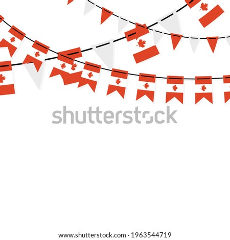 Garland banner in the colors of Canada. Canadian buntings, garlands, flags set isolated on white background. Vector illustration. vector illustration
