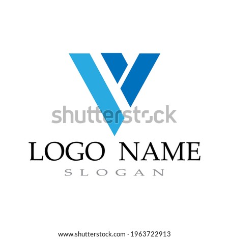 V logo and symbols template icons vectors Free Vector