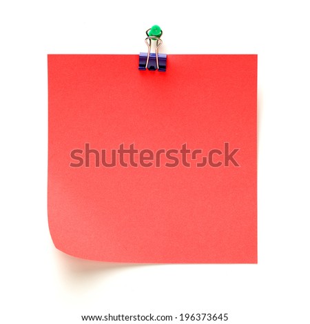 red notepad on white background