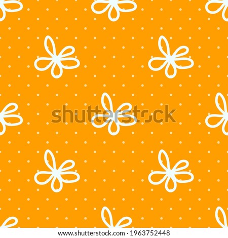 Seamless floral vector pattern. Repeat flower background with cute botanical summer elements. Trendy bright yellow nature fashion print design. Modern spring bloom illustration.