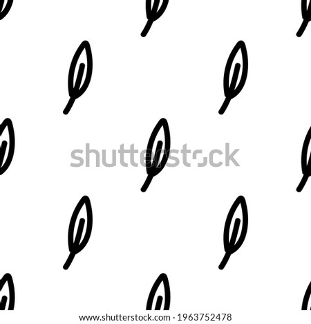 Seamless leaves vector pattern. Repeat forest leaf background with cute nature elements. Trendy monochrome flora fashion print design. Modern texture illustration.