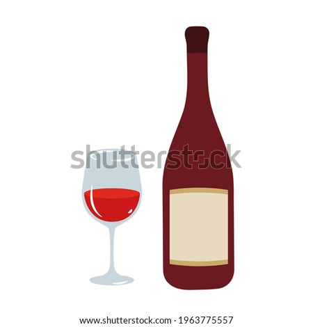 Wine glasses and bottles.Vector illustration that is easy to edit.