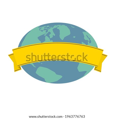 Earth and ribbon.African continent,Vector illustration that is easy to edit.