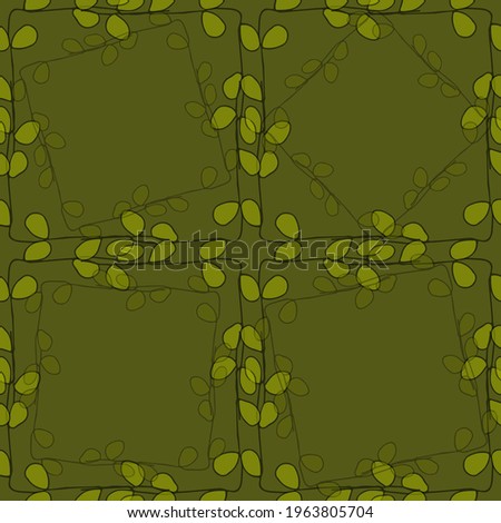 Vector seamless pattern texture, three color black white olive colors floral ornament for background design, paper, textile, ceramic tiles, scarf, hijab