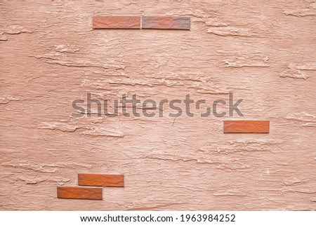 Beautiful plastered painted wall with decorative elements as a background.
