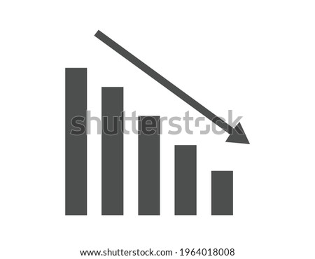 Graph down Icon Flat Style Isolated Vector Illustration