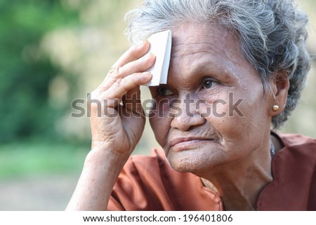 Portrait of an old Asian woman.