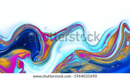 Colorful liquid ink splash background with mix of colors. Marble fluid water ocean natural texture. Trendy acrylic decoration design.