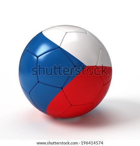 Soccer ball with Czech Republic flag isolated on white