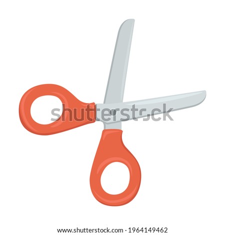 Scissors Sign Emoji Icon Illustration. Tool Cut Vector Symbol Emoticon Design Scrapbook Clip Art.