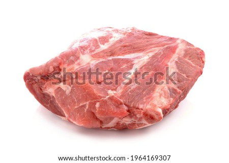 pork neck meat on a white background