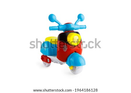 Colored scooter on the white background