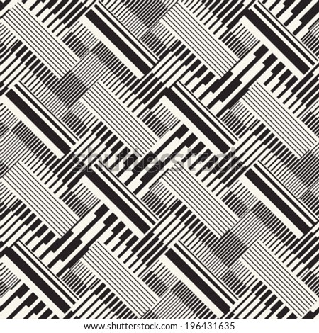 Abstract striped textured geometric seamless pattern. Vector.