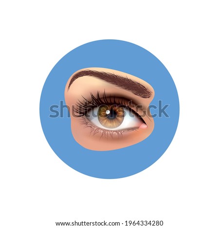 Realistic eye Simple Clip art Vector Illustration