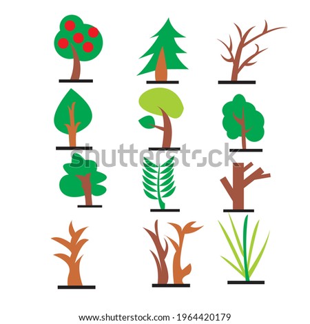 
a vector icon pack containing plants on white background