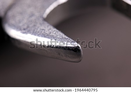 close-up of old wrench detail

