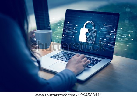CYBER SECURITY Business  technology Antivirus Alert Protection Security and Cyber Security Firewall Cybersecurity and information technology Royalty-Free Stock Photo #1964563111