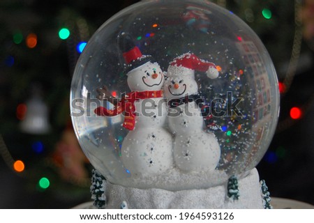 Christmas Snowman Winter Snow Globe Royalty-Free Stock Photo #1964593126