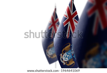Small national flag of the Tristan da Cunha on a white background