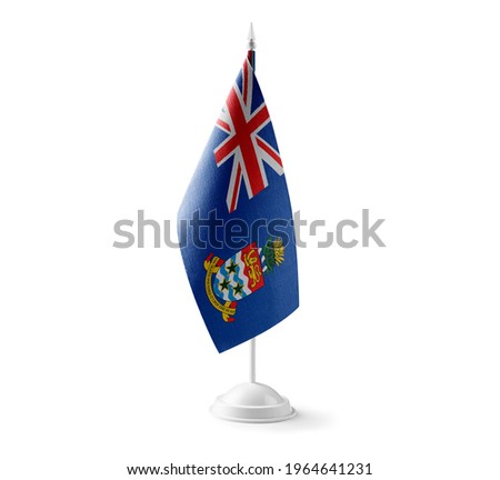 Small national flag of the Cayman Islands on a white background