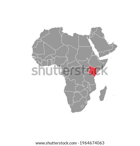 kenya Highlighted on africa Map Eps 10