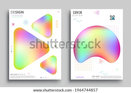 Modern abstract covers set. Cool gradient shapes composition, Art template design for invitation card, front page, mockup brochure theme style, banner idea, book cover, booklet print.