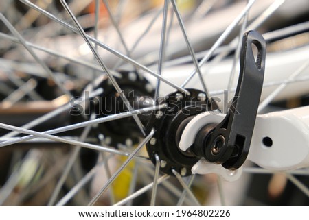  Close up of an Bicycle Wheel. Bicycle spokes close-up.